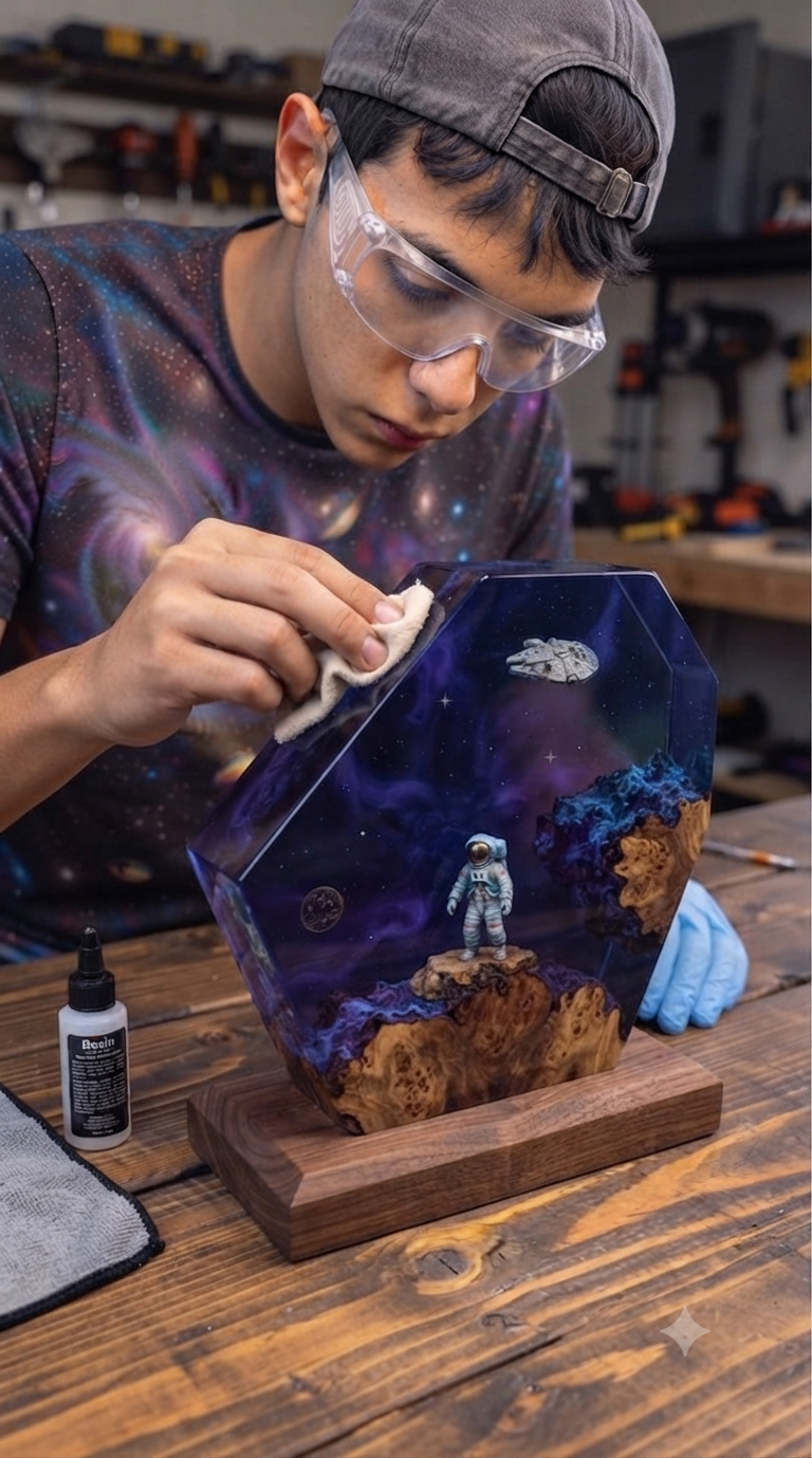 Lámpara De Resina Del Espacio